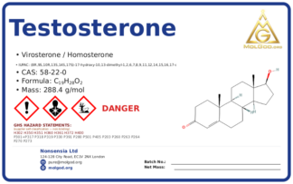 testosterone (CAS 58-22-0) — Safety Data Sheet, CAS 58-22-0 — chemical product label