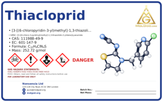 thiacloprid (CAS 111988-49-9) — Safety Data Sheet, CAS 111988-49-9 — chemical product label