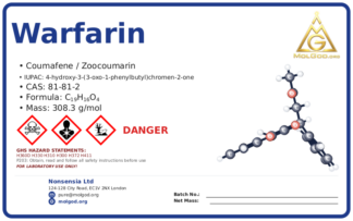warfarin (CAS 81-81-2) — Safety Data Sheet, CAS 81-81-2 — chemical product label