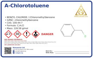 α-chlorotoluene (CAS 100-44-7) — Safety Data Sheet, CAS 100-44-7 — chemical product label