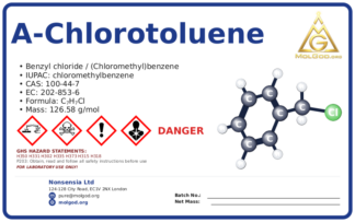 α-chlorotoluene (CAS 100-44-7) — Safety Data Sheet, CAS 100-44-7 — chemical product label