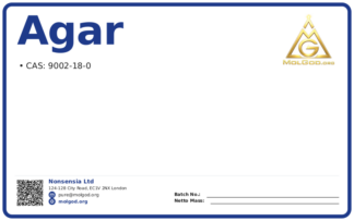 Агар (CAS 9002-18-0), CAS 9002-18-0 — chemical product label
