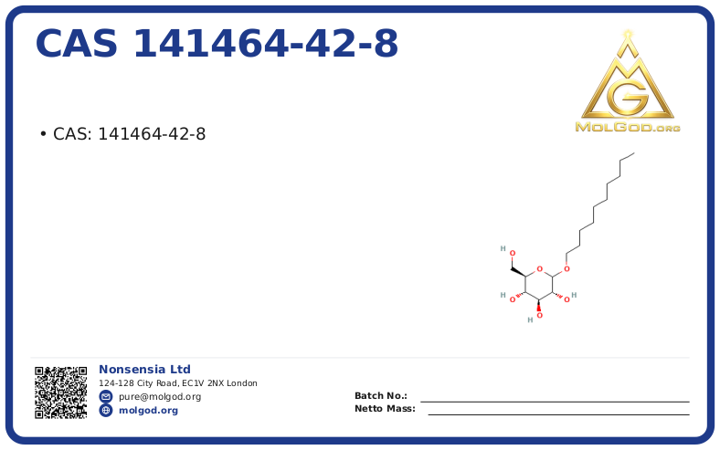 CAS 141464-42-8, CAS 141464-42-8 — chemical product label