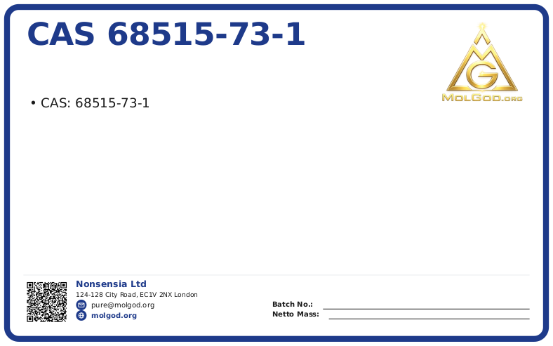 CAS 68515-73-1, CAS 68515-73-1 — chemical product label