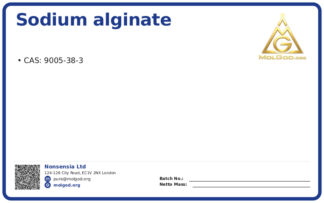 Альгинат натрия пищевой 500 (Китай) (CAS 9005-38-3), CAS 9005-38-3 — chemical product label