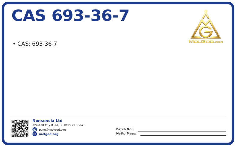 CAS 693-36-7, CAS 693-36-7 — chemical product label