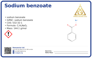 Sodium benzoate (CAS 532-32-1), CAS 532-32-1 — chemical product label