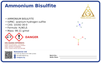 Ammonium bisulfite (CAS 10192-30-0), CAS 10192-30-0 — chemical product label