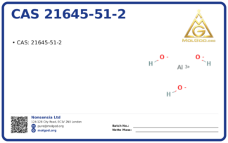 CAS 21645-51-2, CAS 21645-51-2 — chemical product label