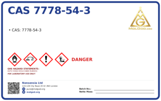 CAS 7778-54-3, CAS 7778-54-3 — chemical product label