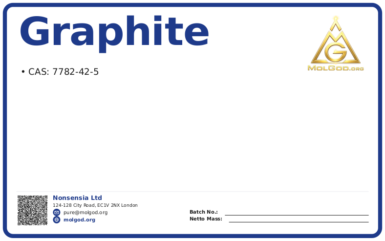 CAS 7782-42-5, CAS 7782-42-5 — chemical product label