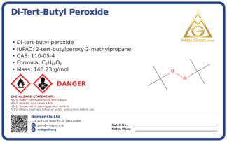 Di-tert-butyl peroxide (CAS 110-05-4), CAS 110-05-4 — chemical product label