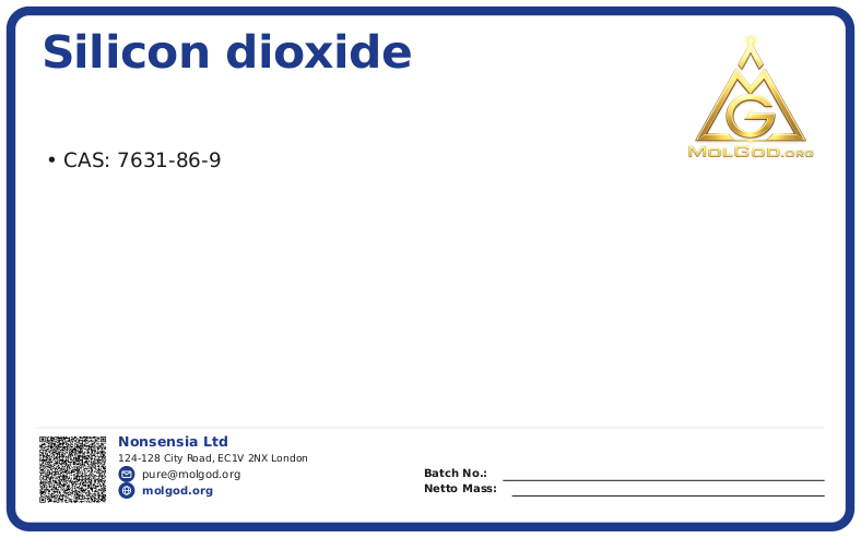 Диоксид кремния (осажденный и пирогенный) (CAS 7631-86-9), CAS 7631-86-9 — chemical product label