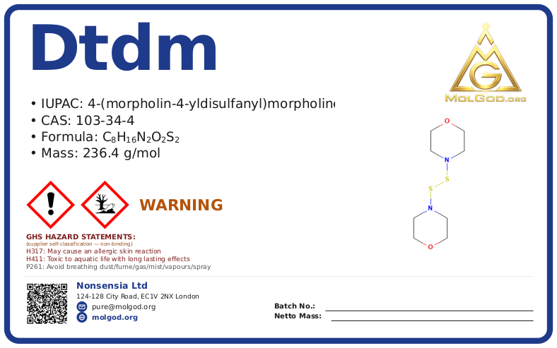 Dtdm (CAS 103-34-4), CAS 103-34-4 — chemical product label