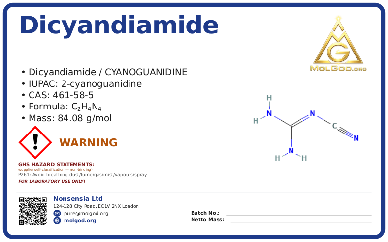 CAS 461-58-5, CAS 461-58-5 — chemical product label