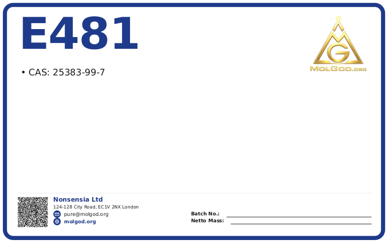 CAS 25383-99-7, CAS 25383-99-7 — chemical product label