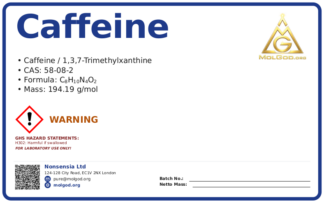 Кофеин безводный (Китай) (CAS 58-08-2), CAS 58-08-2 — chemical product label