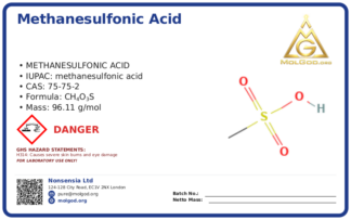 Methanesulfonic acid (CAS 75-75-2), CAS 75-75-2 — chemical product label