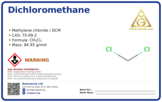 Methylene chloride (CAS 75-09-2), CAS 75-09-2 — chemical product label
