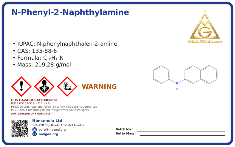 CAS 135-88-6, CAS 135-88-6 — chemical product label