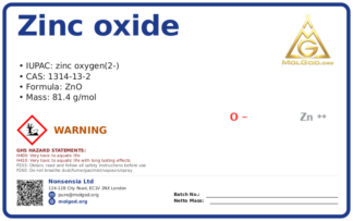 Zinc Oxide (CAS 1314-13-2), CAS 1314-13-2 — chemical product label