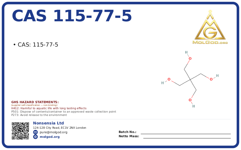 CAS 115-77-5, CAS 115-77-5 — chemical product label