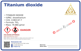 CAS 13463-67-7, CAS 13463-67-7 — chemical product label