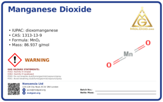 CAS 1313-13-9, CAS 1313-13-9 — chemical product label