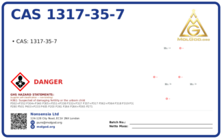 CAS 1317-35-7, CAS 1317-35-7 — chemical product label