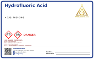 Hydrofluoric acid (CAS 7664-39-3), CAS 7664-39-3 — chemical product label