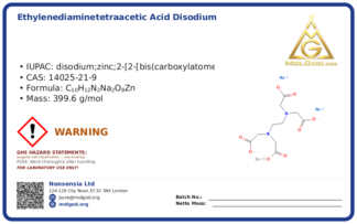 Disodium zinc EDTA (CAS 14025-21-9), CAS 14025-21-9 — chemical product label
