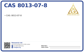 CAS 8013-07-8, CAS 8013-07-8 — chemical product label