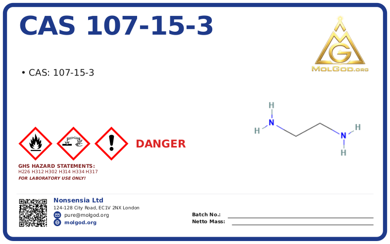 CAS 107-15-3, CAS 107-15-3 — chemical product label