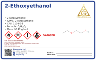 2-Ethoxyethanol (CAS 110-80-5), CAS 110-80-5 — chemical product label
