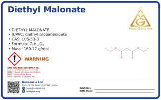 Diethyl malonate (CAS 105-53-3), CAS 105-53-3 — chemical product label