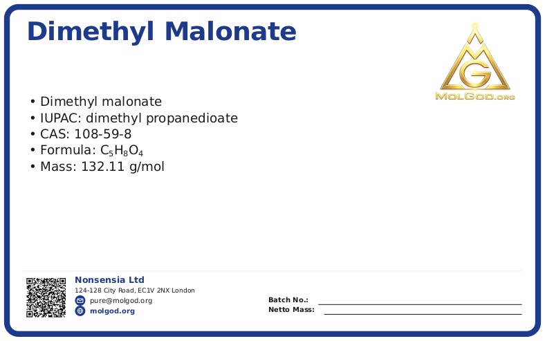 CAS 108-59-8, CAS 108-59-8 — chemical product label