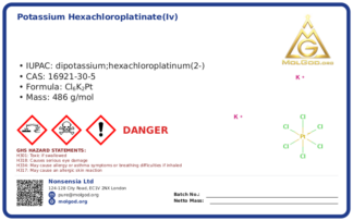 Potassium hexachloroplatinate(IV) (CAS 16921-30-5), CAS 16921-30-5 — chemical product label