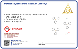 Tristriphenylphosphine rhodium carbonyl hydride (CAS 17185-29-4), CAS 17185-29-4 — chemical product label