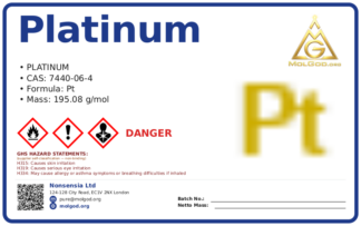 CAS 7440-06-4, CAS 7440-06-4 — chemical product label