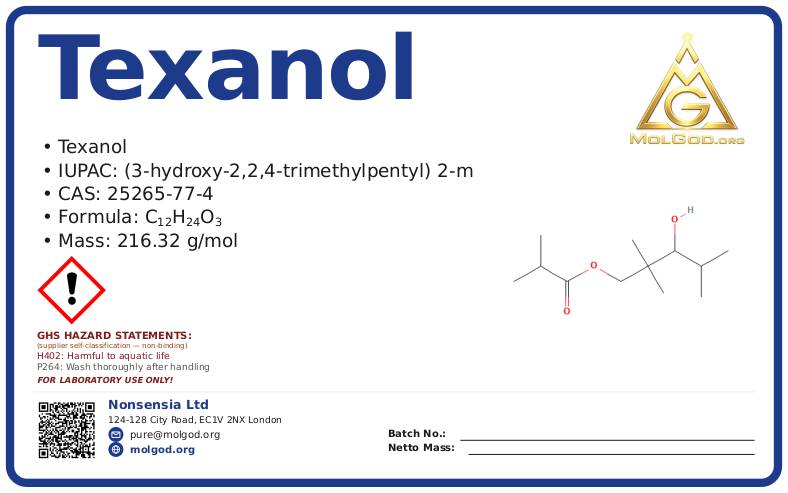 CAS 25265-77-4, CAS 25265-77-4 — chemical product label