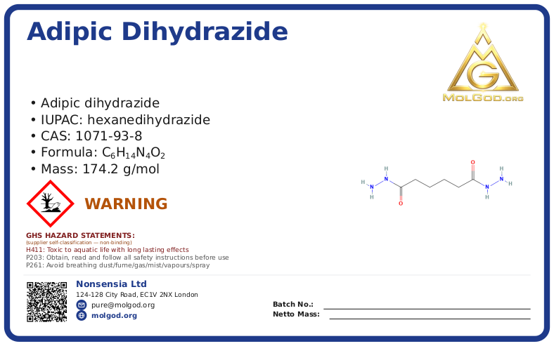 CAS 1071-93-8, CAS 1071-93-8 — chemical product label