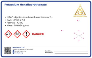 CAS 16919-27-0, CAS 16919-27-0 — chemical product label