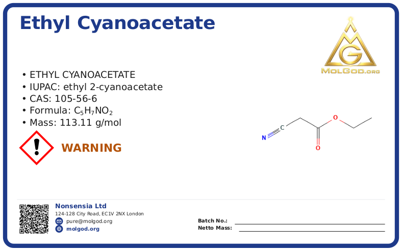 CAS 105-56-6, CAS 105-56-6 — chemical product label