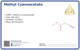 Methyl cyanoacetate (CAS 105-34-0), CAS 105-34-0 — chemical product label