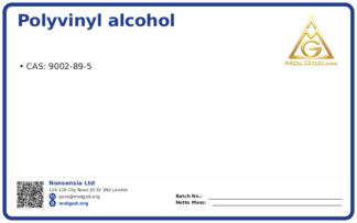 Поливиниловый спирт (ПВС) (CAS 9002-89-5), CAS 9002-89-5 — chemical product label