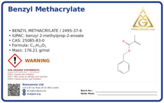 Benzyl methacrylate (CAS 25085-83-0), CAS 25085-83-0 — chemical product label