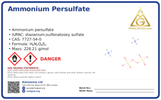 Ammonium persulfate (CAS 7727-54-0), CAS 7727-54-0 — chemical product label