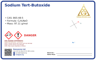Sodium tert-butoxide (CAS 865-48-5), CAS 865-48-5 — chemical product label