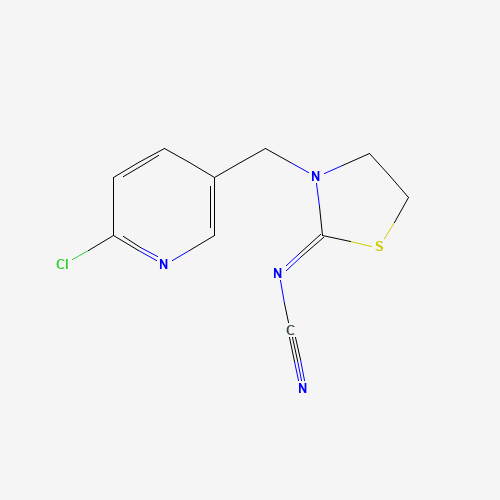 Szkielet 2D Thiacloprid (CAS 111988-49-9), CAS 111988-49-9, wzór C10H9ClN4S
