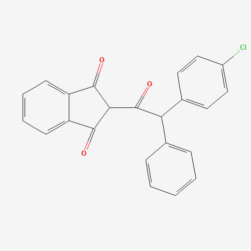 Szkielet 2D Chlorophacinone (CAS 3691-35-8), CAS 3691-35-8, wzór C23H15ClO3